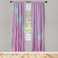 thumbnail image 1 of Ambesonne Flower Curtains, Floral Petals Geometric Art, Pair of 28"x84", Seafoam, 1 of 2