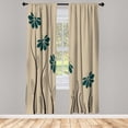 thumbnail image 1 of Ambesonne Flower Curtains, Floral Petals Geometric Art, Pair of 28"x95", Fern Green, 1 of 2
