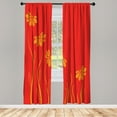 thumbnail image 1 of Ambesonne Flower Curtains, Floral Petals Geometric Art, Pair of 28"x95", Orange, 1 of 2