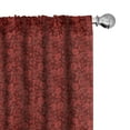 thumbnail image 1 of Ambesonne Flower Curtains, Flowers Leaves and Swirls, Pair of 28"x63", Burgundy and Red, 1 of 5