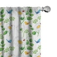 thumbnail image 1 of Ambesonne Flower Curtains, Ladybugs on Chamomiles, Pair of 28"x95", White Green, 1 of 5