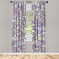 thumbnail image 1 of Ambesonne Flower Curtains, Lilac Blossoms in Spring Art, Pair of 28"x63", Pale Lavender, 1 of 2