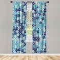 thumbnail image 1 of Ambesonne Flower Curtains, Lilac Blossoms in Spring Art, Pair of 28"x84", Deep Sky Blue, 1 of 2