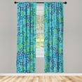 thumbnail image 1 of Ambesonne Flower Curtains, Lilac Blossoms in Spring Art, Pair of 28"x84", Jade Green, 1 of 2