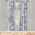 thumbnail image 1 of Ambesonne Flower Curtains, Lilac Blossoms in Spring Art, Pair of 28"x84", Sage Green, 1 of 2