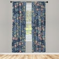 thumbnail image 1 of Ambesonne Flower Curtains, Lilac Blossoms in Spring Art, Pair of 28"x95", Purpleblue, 1 of 2