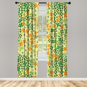 Ambesonne Flower Curtains, Lilac Blossoms in Spring Art, Pair of 28"x95", Yellow