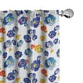 thumbnail image 1 of Ambesonne Flower Curtains, Nature Botanic Violet, Pair of 28"x95", Dark Blue Orange, 1 of 5