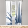 thumbnail image 1 of Ambesonne Flower Curtains, Ombre Leaves Watercolor Art, Pair of 28"x63", Blue Grey, 1 of 2