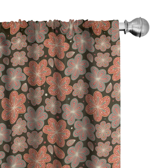 Ambesonne Flower Curtains, Ornate Spring Blooms, Pair of 28"x84", Multicolor