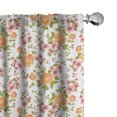 thumbnail image 1 of Ambesonne Flower Curtains, Peony Poppy Bridal Theme, Pair of 28"x84", Pale Orange Green Rose, 1 of 5