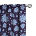 thumbnail image 1 of Ambesonne Flower Curtains, Polka Dots and Cornflowers, Pair of 28"x95", Dark Purple and Ceil Blue, 1 of 3