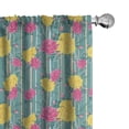 thumbnail image 1 of Ambesonne Flower Curtains, Retro Roses on Stripes, Pair of 28"x84", Multicolor, 1 of 5