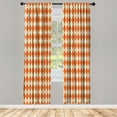 thumbnail image 1 of Ambesonne Flower Curtains, Rhombus Retro Pattern Print, Pair of 28"x63", Orange Cream, 1 of 2