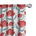 thumbnail image 1 of Ambesonne Flower Curtains, Romantic Rose Blooms, Pair of 28"x63", Vermilion Slate Blue, 1 of 5