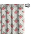 thumbnail image 1 of Ambesonne Flower Curtains, Romantic Shabby Plant, Pair of 28"x95", Pink and Green, 1 of 5