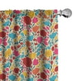 thumbnail image 1 of Ambesonne Flower Curtains, Silhouettes of Flowers, Pair of 28"x95", Multicolor, 1 of 5