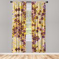 thumbnail image 1 of Ambesonne Flower Curtains, Spring Romance Lilac Floral, Pair of 28"x84", Purple Rose, 1 of 2