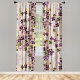 thumbnail image 1 of Ambesonne Flower Curtains, Spring Romance Lilac Floral, Pair of 28"x84", Yellow Purple, 1 of 2