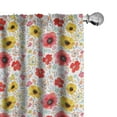 thumbnail image 1 of Ambesonne Flower Curtains, Springtime Poppy Art, Pair of 28"x84", Multicolor, 1 of 5