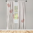thumbnail image 1 of Ambesonne Flower Curtains, Striped Leaves Print Modern, Pair of 28"x63", Dried Rose, 1 of 2