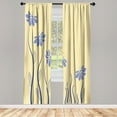thumbnail image 1 of Ambesonne Flower Curtains, Striped Leaves Print Modern, Pair of 28"x63", Pale Yellow, 1 of 2