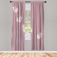thumbnail image 1 of Ambesonne Flower Curtains, Striped Leaves Print Modern, Pair of 28"x84", White, 1 of 2