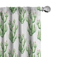 thumbnail image 1 of Ambesonne Flower Curtains, Watercolor Cactus Plant, Pair of 28"x63", Fern Green Pink, 1 of 5