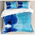 thumbnail image 1 of Ambesonne Flower Duvet Cover Sets, Orchid Floral Design, 2-Queen, Violet Blue White, 1 of 6