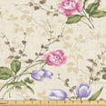 thumbnail image 1 of Ambesonne Flower Fabric by the Yard Upholstery, Garden Vintage Floral Print, 10 Yards, Pale Camel Pale Pink, 1 of 5
