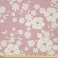 thumbnail image 1 of Ambesonne Flower Fabric by the Yard Microfiber, Floral Feminine Pattern Leaf, 3 Yards, Pale Pink and Eggshell, 1 of 4