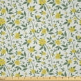 thumbnail image 1 of Ambesonne Flower Fabric by the Yard Microfiber, Flourishing Country Flowers, 3 Yards, Green Yellow and Cream, 1 of 4
