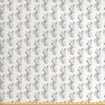 thumbnail image 1 of Ambesonne Flower Fabric by the Yard Upholstery, Curvy Dotted Branches, 3 Yards, Red Black White, 1 of 4