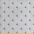 thumbnail image 1 of Ambesonne Flower Fabric by the Yard Upholstery, Romantic Monochrome Roses, 2 Yards, Pale Taupe Charcoal Grey, 1 of 4