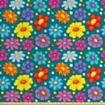 thumbnail image 1 of Ambesonne Flower Fabric by the Yard Upholstery, Spring Garden Pattern Floral, 10 Yards, Teal Multicolor, 1 of 4