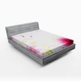 thumbnail image 1 of Ambesonne Flower Fitted Sheet, Abstract Natural Lotus, Full Size, Pink and White, 1 of 2