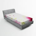 thumbnail image 1 of Ambesonne Flower Fitted Sheet, Abstract Natural Lotus, Twin XL Size, Pink and White, 1 of 2