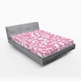 thumbnail image 1 of Ambesonne Flower Fitted Sheet, Big Pink Petals, Queen Size, Pale Pink White, 1 of 2