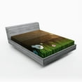 thumbnail image 1 of Ambesonne Flower Fitted Sheet, Chamomile Field Grass, Full Size, Green Brown, 1 of 2