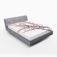 thumbnail image 1 of Ambesonne Flower Fitted Sheet, Cherry Branch Floral, Queen Size, Pink Black, 1 of 2