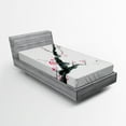 thumbnail image 1 of Ambesonne Flower Fitted Sheet, Cherry Sakura Tree, Twin Size, Pale Sage Green Pink, 1 of 2