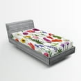 thumbnail image 1 of Ambesonne Flower Fitted Sheet, Colored Roses Tulips, Twin XL Size, Multicolor, 1 of 3