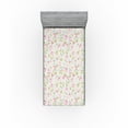 thumbnail image 1 of Ambesonne Flower Fitted Sheet, English Garden Vibes Roses, Twin XL Size, Eggshell Fawn and Soft Blue, 1 of 5