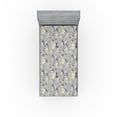thumbnail image 1 of Ambesonne Flower Fitted Sheet, Floral Nature Spring Branch, Twin XL Size, Grey Lime Green and Pale Pink, 1 of 5