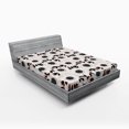 thumbnail image 1 of Ambesonne Flower Fitted Sheet, Floral Pastel Soft, Full Size, Pale Pink White Black, 1 of 2