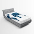 thumbnail image 1 of Ambesonne Flower Fitted Sheet, Flower Blue Tones, Twin Size, Dark Violet Blue, 1 of 2