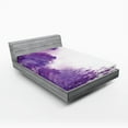 thumbnail image 1 of Ambesonne Flower Fitted Sheet, Iris Petals, Full Size, Violet White, 1 of 3