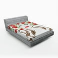 thumbnail image 1 of Ambesonne Flower Fitted Sheet, Lady with Floral Ornament, Queen Size, Green Red Tan, 1 of 2