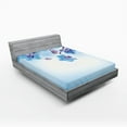 thumbnail image 1 of Ambesonne Flower Fitted Sheet, Orchids Nature, Full Size, Blue and Purple, 1 of 3