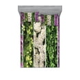 thumbnail image 1 of Ambesonne Flower Fitted Sheet & Pillow Sham Set, Blooming Bouquet Romance, Queen, Green Violet, 1 of 2